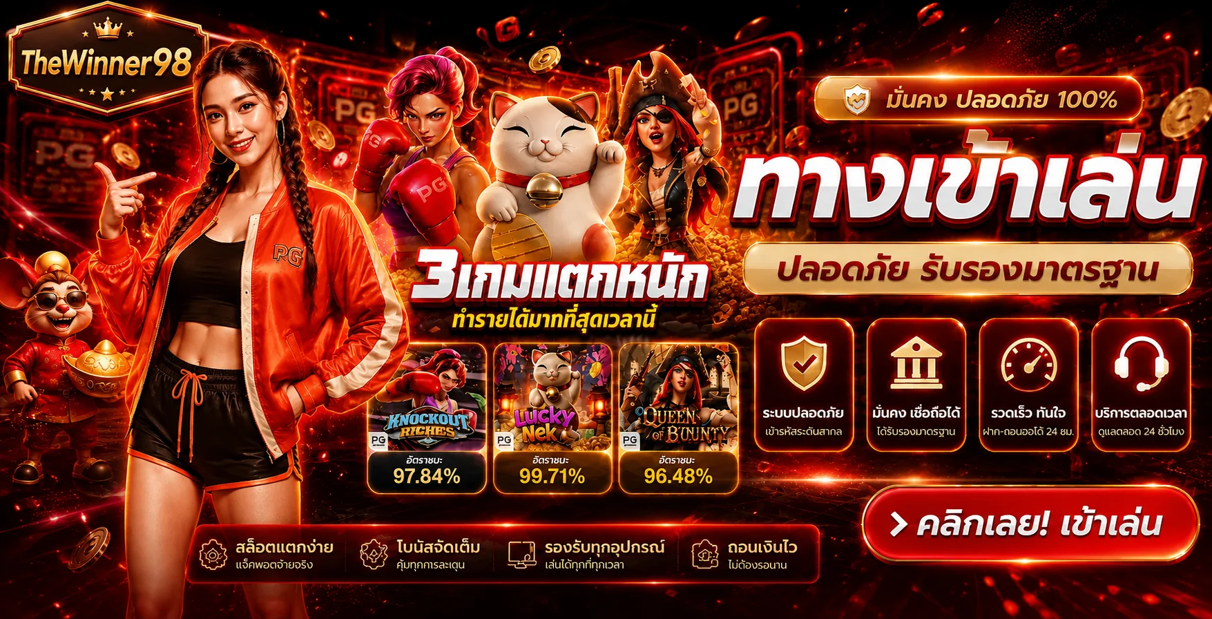 ทางเข้าเล่นสล็อต PG บน TheWinner98